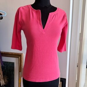 NWT Women's Pink V-Neck Top sz S Maeve Anthropologie